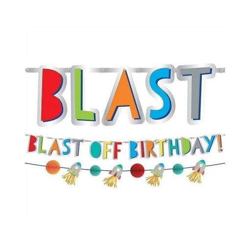 Picture of BLAST OFF BIRTHDAY FOIL LETTER BANNER KIT - 2PK
